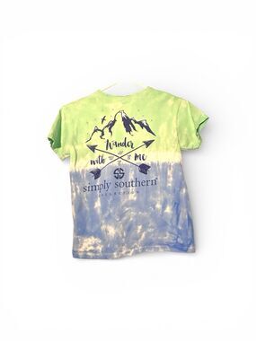 Simply Southern Wander With Me Tie Dye T Shirt Women’s Small Green Blue